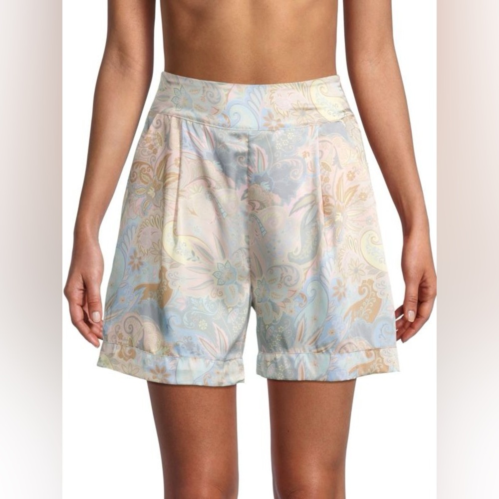 AURUM Paisley High-Waisted‎ Shorts Pastel Pink Size 6